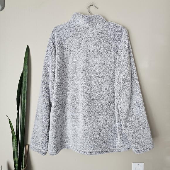 GEORGE | Grey Fluffy Teddy Quarter Zip Sweatshirt - Picture 4 of 5